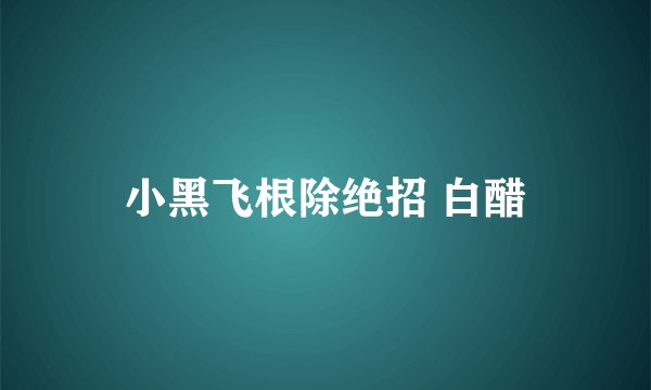 小黑飞根除绝招 白醋