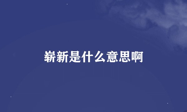 崭新是什么意思啊