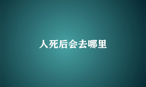 人死后会去哪里
