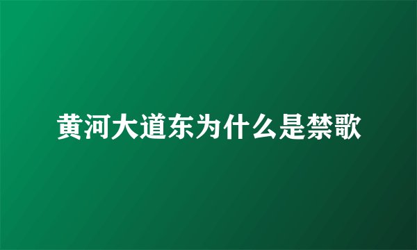 黄河大道东为什么是禁歌