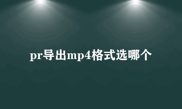 pr导出mp4格式选哪个