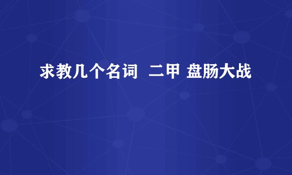 求教几个名词  二甲 盘肠大战