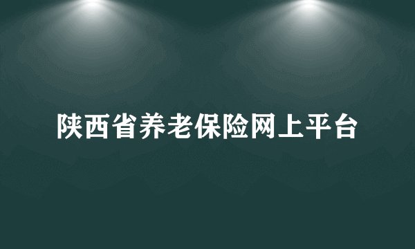 陕西省养老保险网上平台