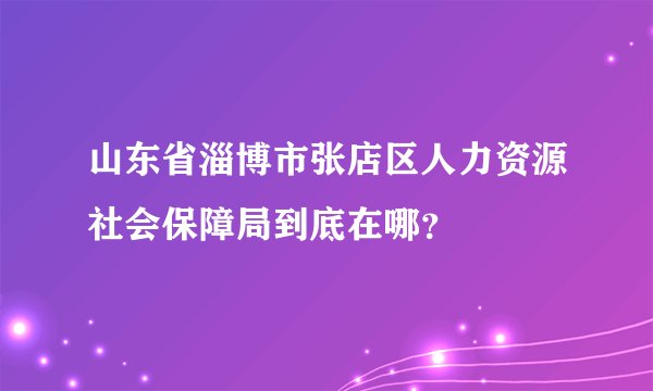 山东省淄博市张店区人力资源社会保障局到底在哪？
