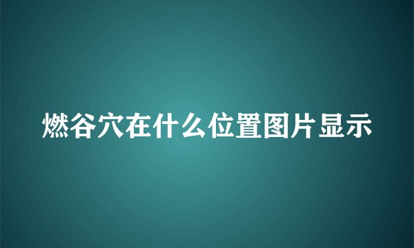 燃谷穴在什么位置图片显示