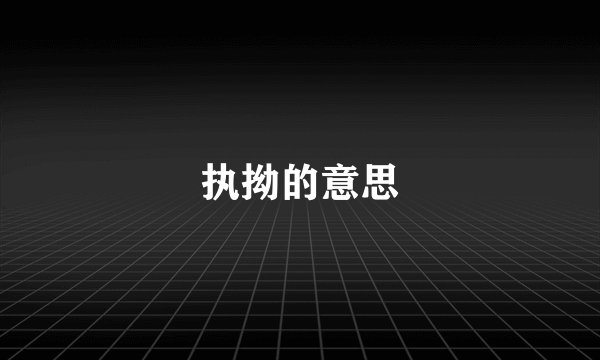执拗的意思
