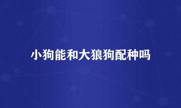 小狗能和大狼狗配种吗