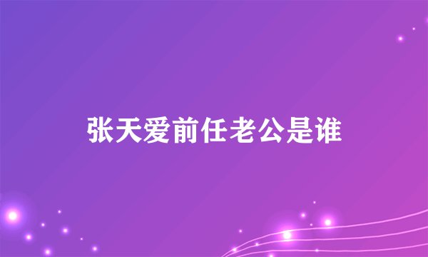 张天爱前任老公是谁