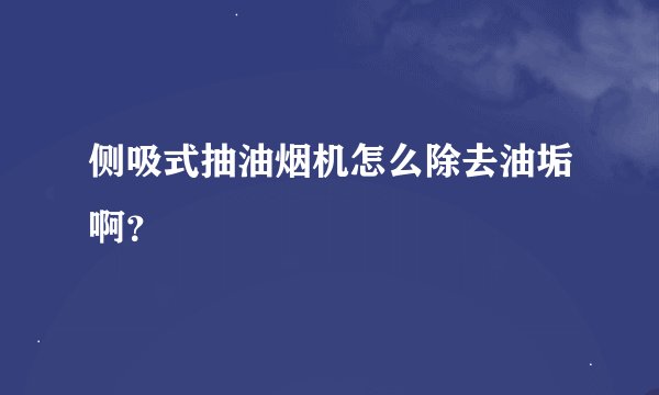 侧吸式抽油烟机怎么除去油垢啊？