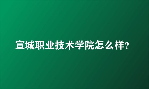 宣城职业技术学院怎么样？