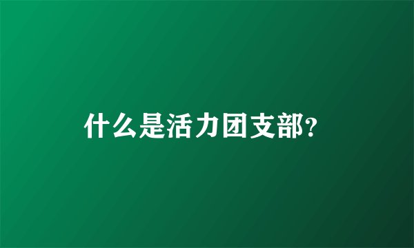 什么是活力团支部？