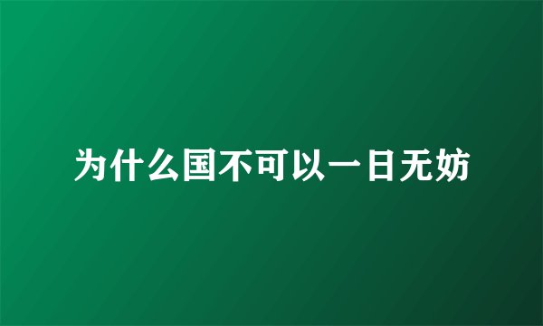 为什么国不可以一日无妨