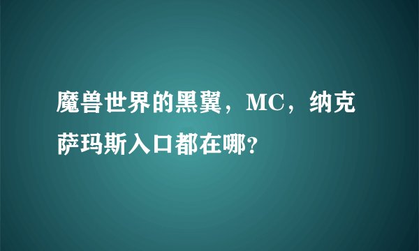 魔兽世界的黑翼，MC，纳克萨玛斯入口都在哪？