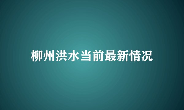 柳州洪水当前最新情况