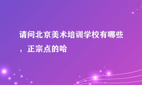 请问北京美术培训学校有哪些，正宗点的哈