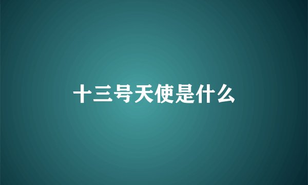 十三号天使是什么