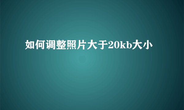 如何调整照片大于20kb大小