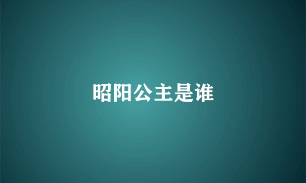 昭阳公主是谁