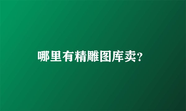 哪里有精雕图库卖？