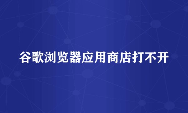 谷歌浏览器应用商店打不开