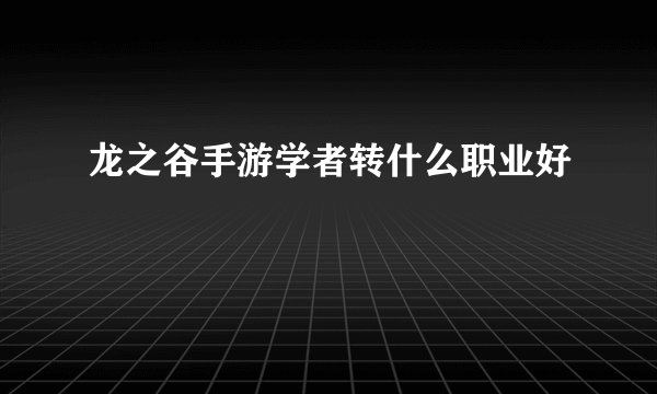 龙之谷手游学者转什么职业好