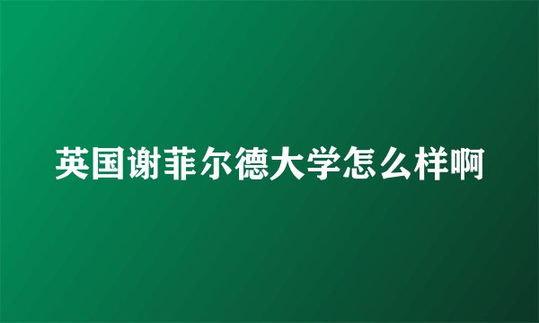 英国谢菲尔德大学怎么样啊