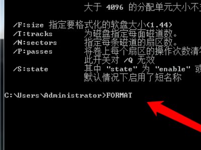 强制格式化的命令符