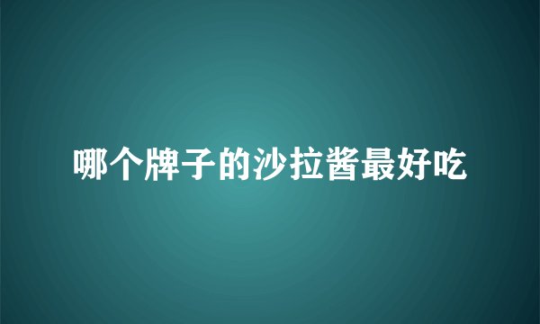 哪个牌子的沙拉酱最好吃