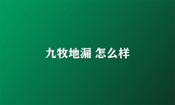 九牧地漏 怎么样