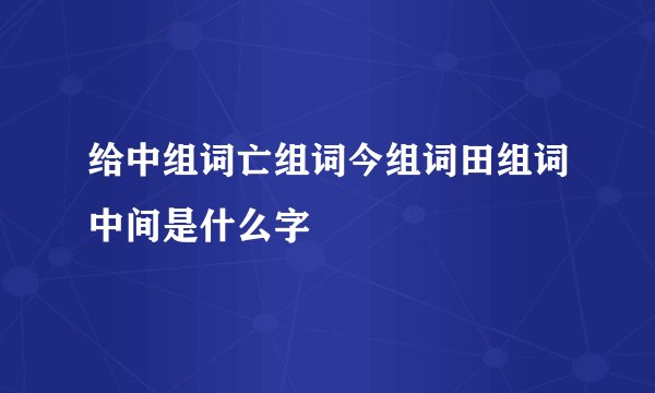 给中组词亡组词今组词田组词中间是什么字
