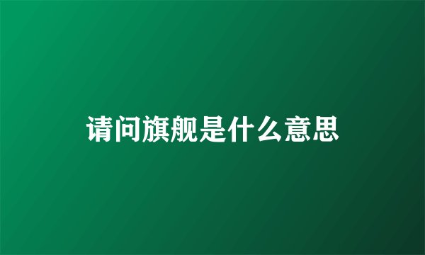 请问旗舰是什么意思