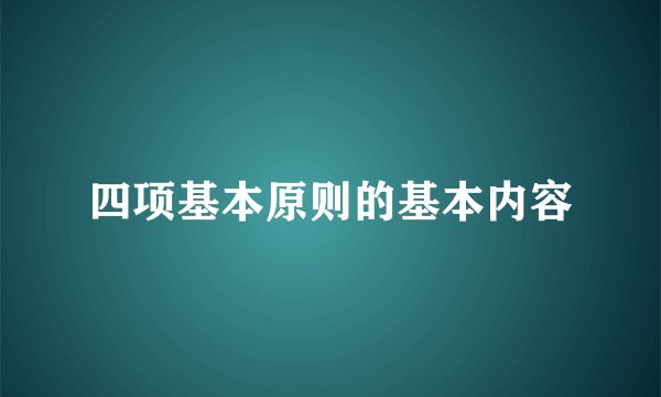 四项基本原则的基本内容