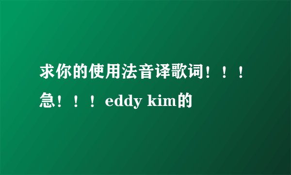 求你的使用法音译歌词！！！急！！！eddy kim的