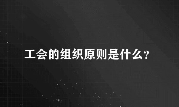 工会的组织原则是什么？