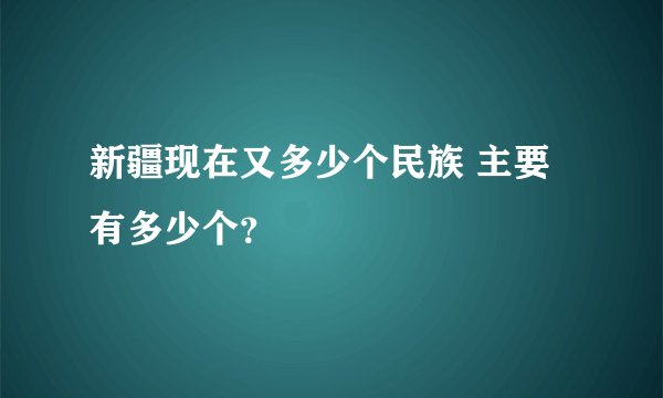 新疆现在又多少个民族 主要有多少个？