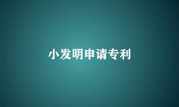 小发明申请专利