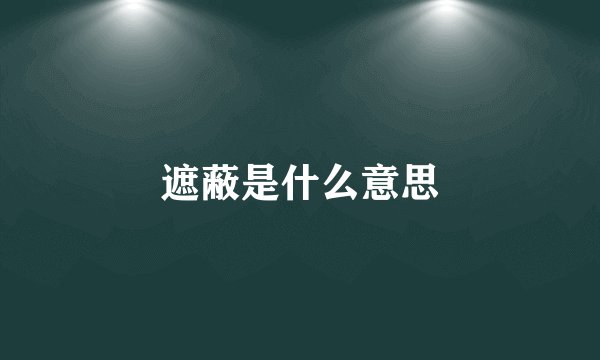 遮蔽是什么意思