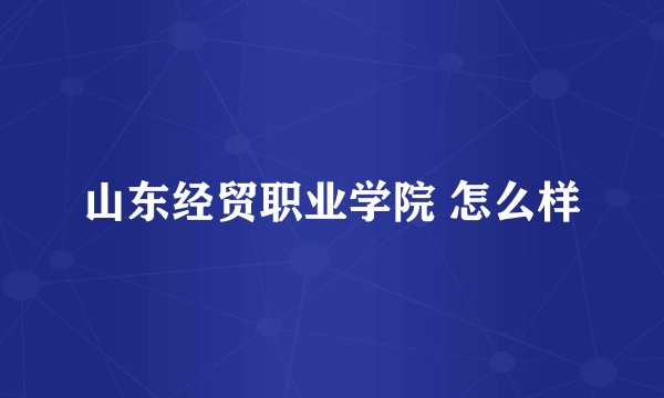 山东经贸职业学院 怎么样