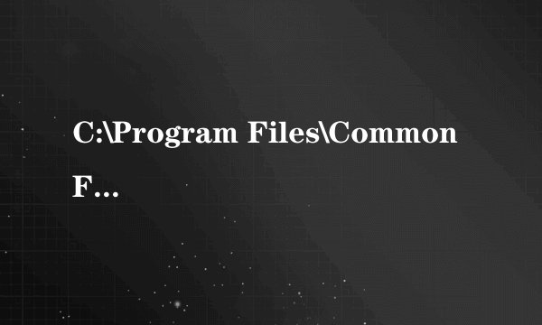 C:\Program Files\Common Files里面是什么文件啊