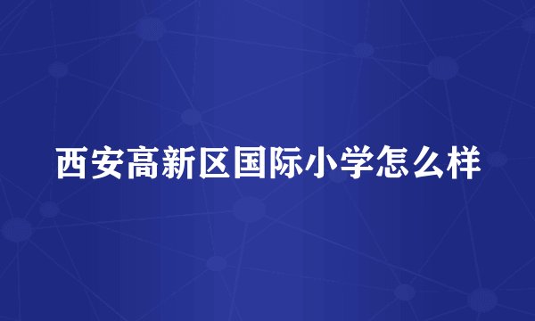 西安高新区国际小学怎么样