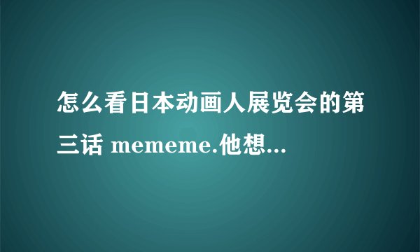 怎么看日本动画人展览会的第三话 mememe.他想表达什么