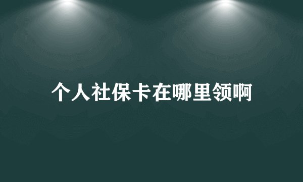 个人社保卡在哪里领啊