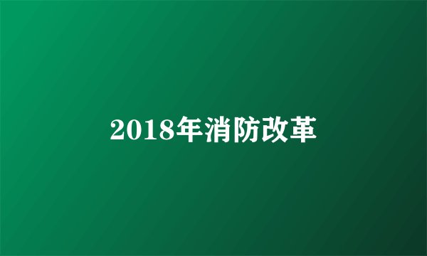 2018年消防改革