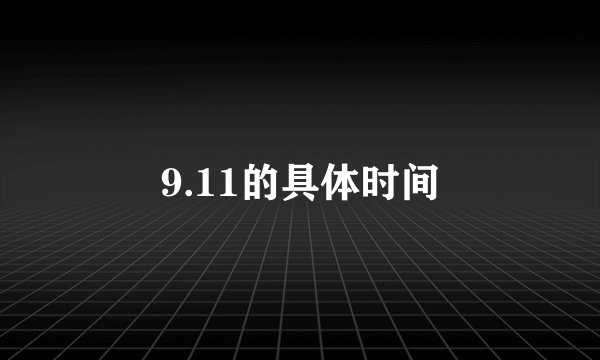 9.11的具体时间