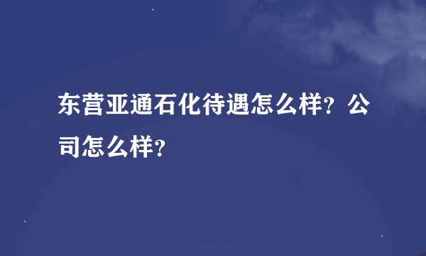 东营亚通石化待遇怎么样？公司怎么样？