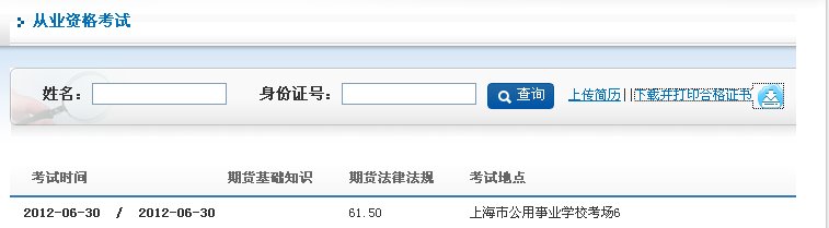 期货从业资格证成绩单在哪里打印