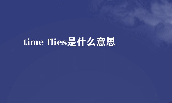 time flies是什么意思