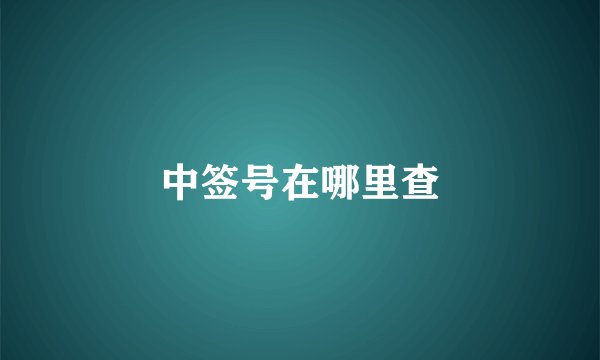 中签号在哪里查