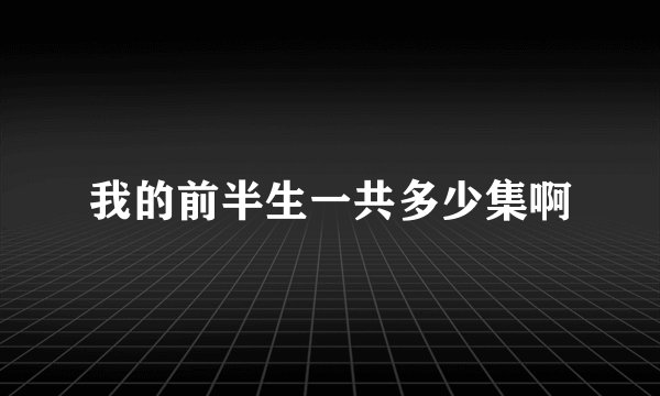 我的前半生一共多少集啊