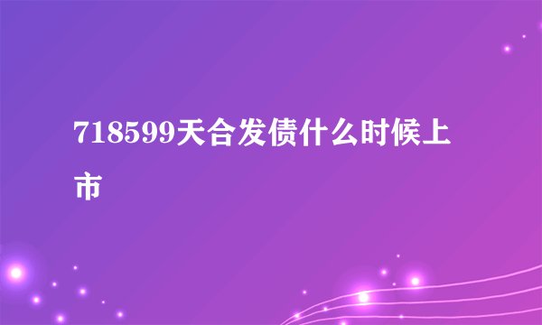 718599天合发债什么时候上市